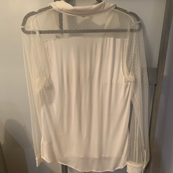 Vera Wang White Button Up Shirt L - Picture 5 of 6